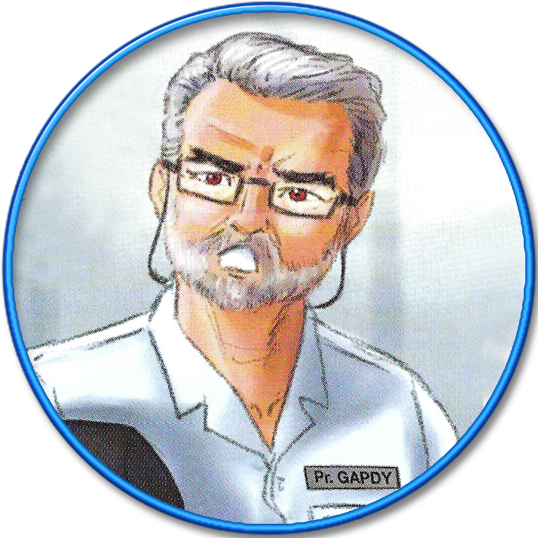 JC Gapdy croqué en Professeur Gapdy par JM Xavier