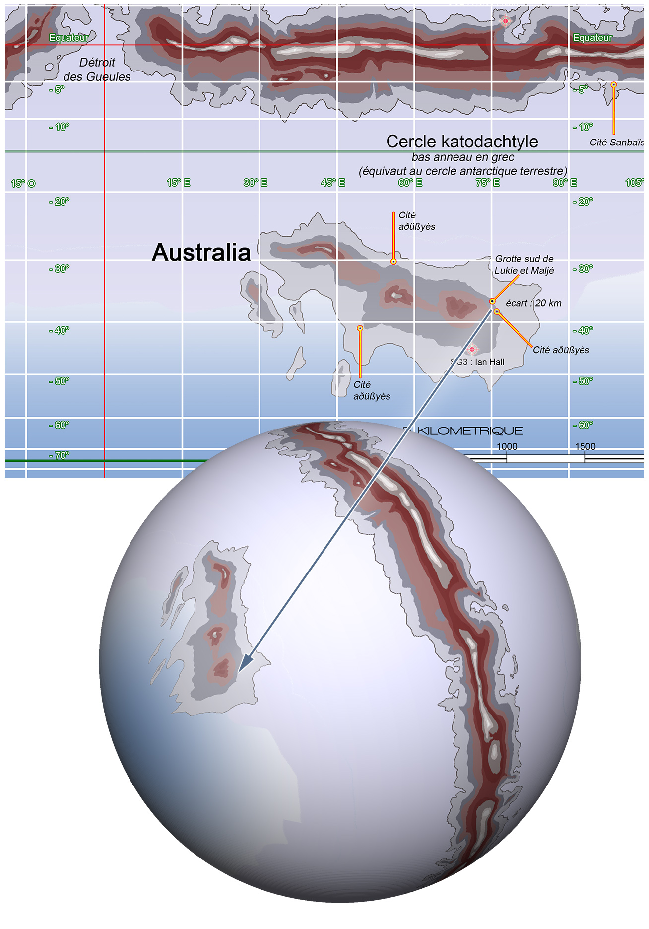 Vue du continent Australia